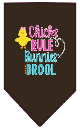 Chicks Rule Screen Print Bandana Cocoa Large